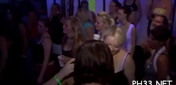  Drunk cheeks in club sucking dick while somebody fucking their love tunnel